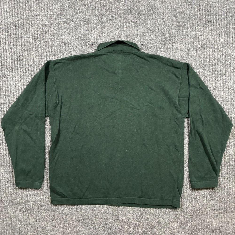 Vintage Chaps Ralph Lauren Mens Polo Shirt XL Green Long Sleeve 90s Hand‎ Framed - Picture 2 of 7